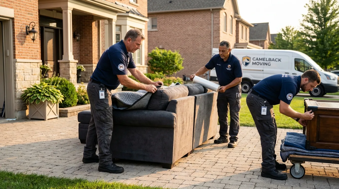 Large estate moving crew wrapping furniture in Hartford, KY