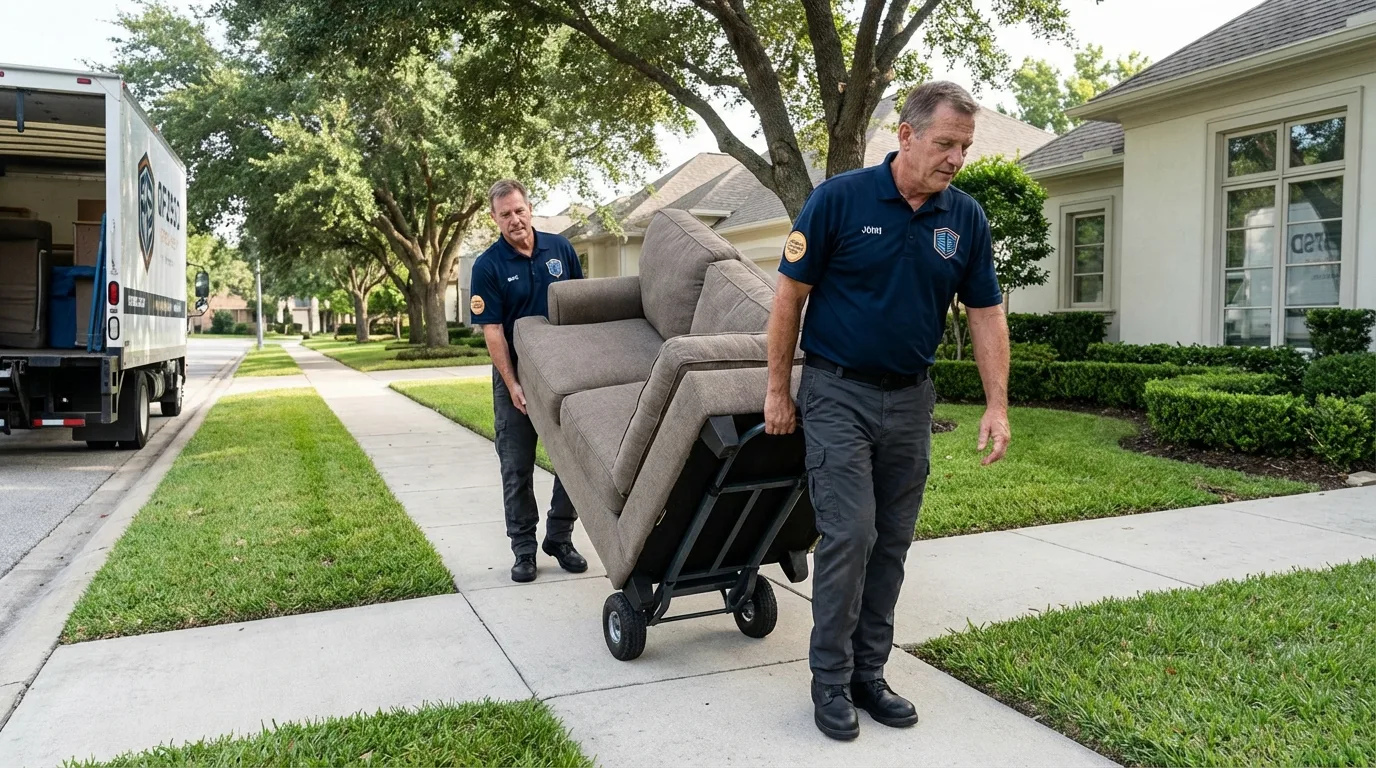 Local residential moving crew loading furniture in Hartford, KY